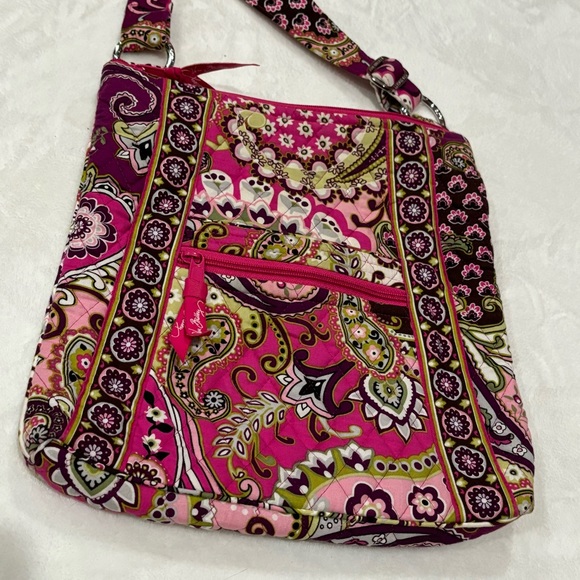 VERA BRADLEY Hipster Crossbody Satchel Bag Pink Very Berry Paisley Pattern - Picture 2 of 12
